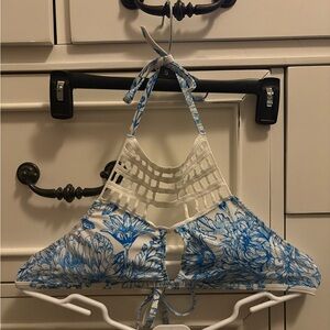 Swim Halter Bikini Top - Blue Floral